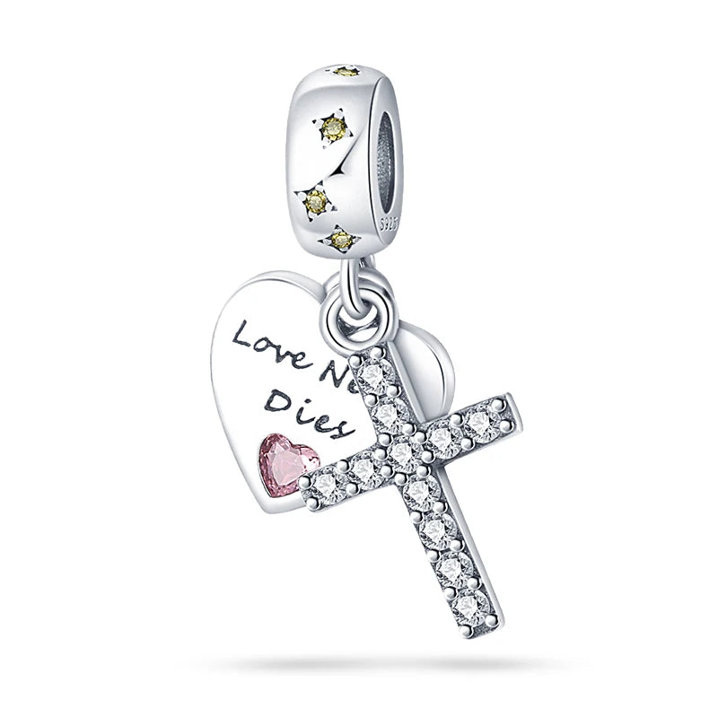 Celestial Blessings: Sterling Silver Angel & Cross Charm Pendants Range