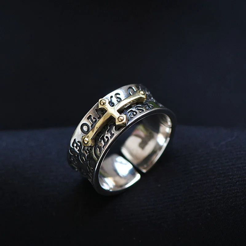 Enduring Heritage: Vintage Catholic Christian Cross Ring