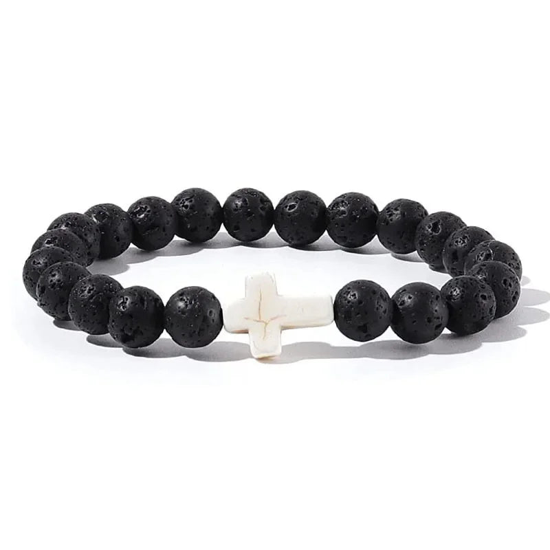 Earthy Devotion: Natural Stone & Wood Beaded Prayer Bracelet