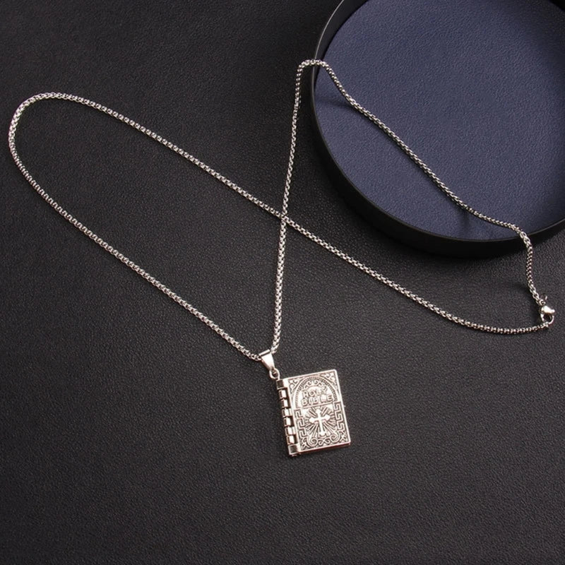 Enduring Word: Cross-Symbol Faith Necklace – Stainless Steel Chain