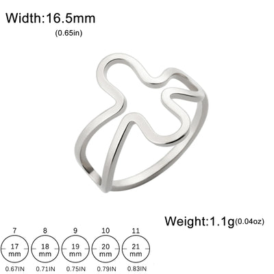 Skyrim Irregular Cross Ring - Stainless Steel Gold Colour